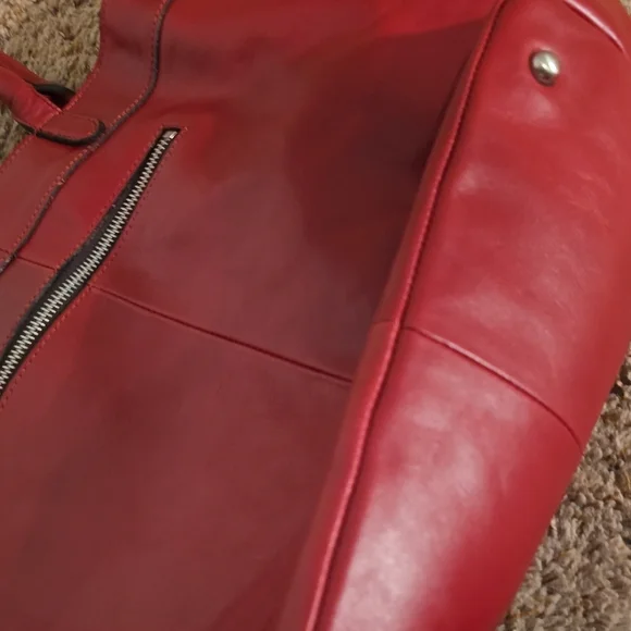 Patricia Nash Red Leather Tote with Braided Handles - Picture 12 of 14